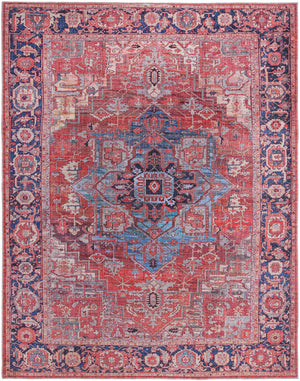 Washable Rust Red 7' 10 x 10' Maahru Rectangle Area Rug Easy to Clean Stain Resistant & Durable Polyester Chenille Carpet for Living, Dining, Bedrooms, Kitchen for Sale at Rug Engine