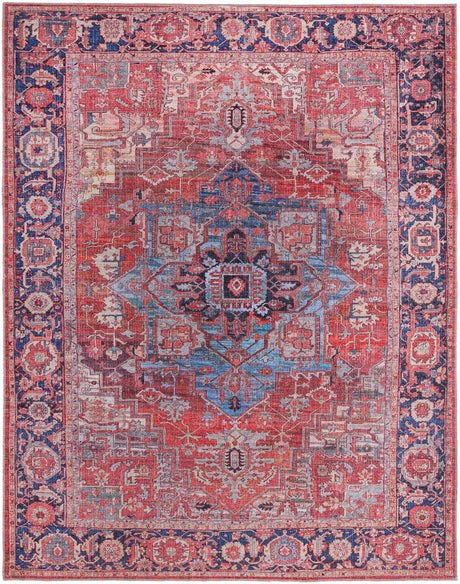 Washable Rust Red 7' 10 x 10' Maahru Rectangle Area Rug Easy to Clean Stain Resistant & Durable Polyester Chenille Carpet for Living, Dining, Bedrooms, Kitchen for Sale at Rug Engine