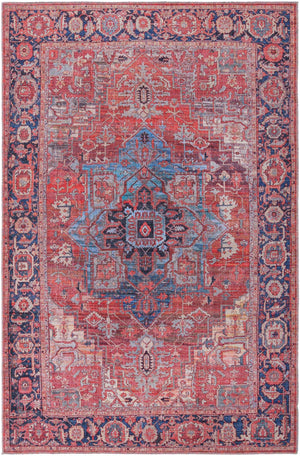Rust Red 6' x 9' Maahru Washable Rectangle Rug
