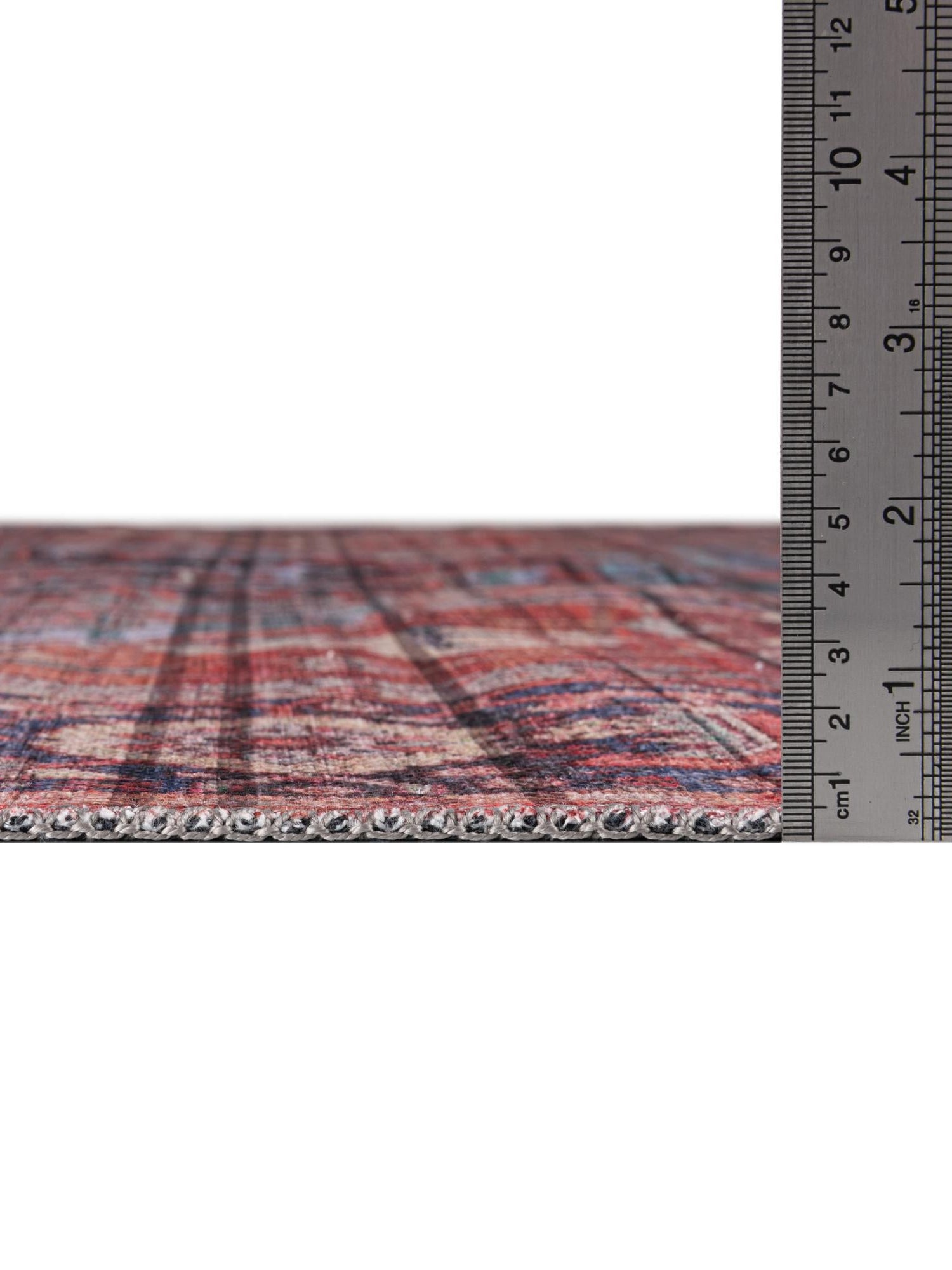 Washable Rust Red 6' 1 x 9' Maahru Rectangle Area Rug Easy to Clean Stain Resistant & Durable Polyester Chenille Carpet for Living, Dining, Bedrooms, Kitchen for Sale at Rug Engine