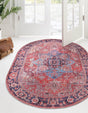 Washable Rust Red 2' x 3' 1 Maahru Oval Area Rug Easy to Clean Stain Resistant & Durable Polyester Chenille Carpet for Living, Dining, Bedrooms, Kitchen for Sale at Rug Engine