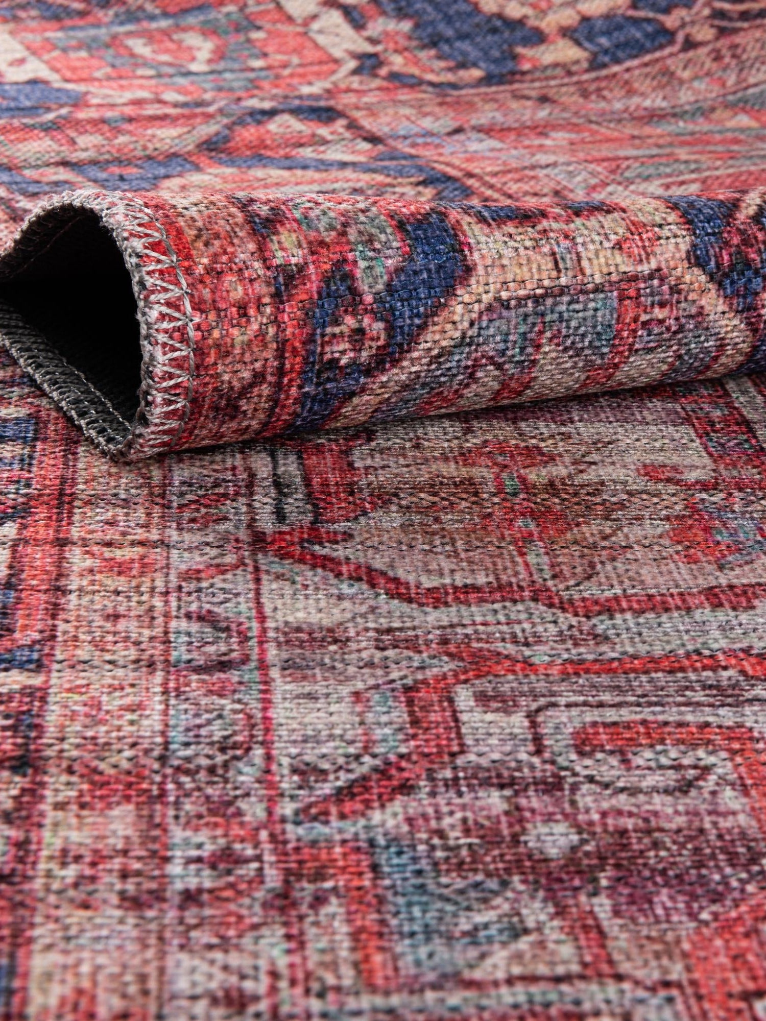 Washable Rust Red 5' 3 x 8' Maahru Oval Area Rug Easy to Clean Stain Resistant & Durable Polyester Chenille Carpet for Living, Dining, Bedrooms, Kitchen for Sale at Rug Engine