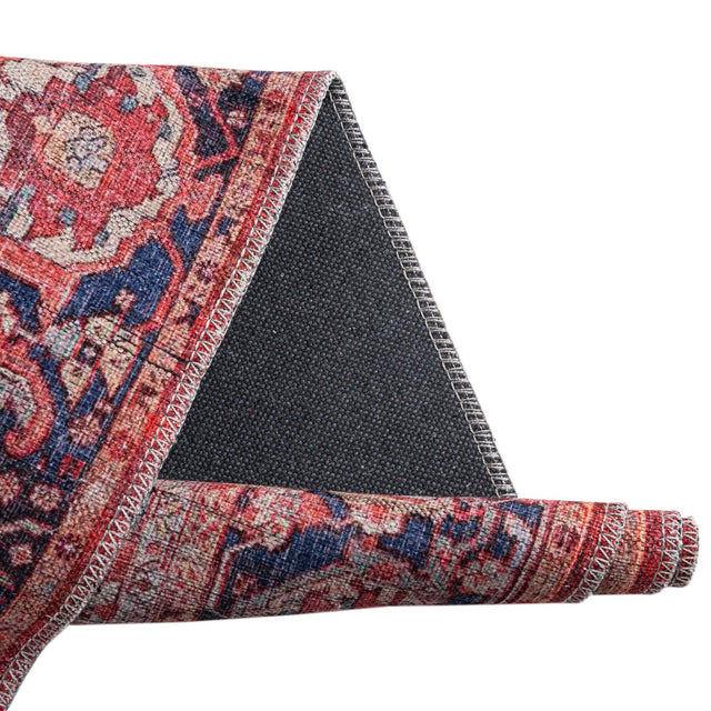 Washable Rust Red 3' 3 x 3' 3 Maahru Square Area Rug Easy to Clean Stain Resistant & Durable Polyester Chenille Carpet for Living, Dining, Bedrooms, Kitchen for Sale at Rug Engine