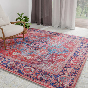 Washable Rust Red 3' 3 x 3' 3 Maahru Square Area Rug Easy to Clean Stain Resistant & Durable Polyester Chenille Carpet for Living, Dining, Bedrooms, Kitchen for Sale at Rug Engine
