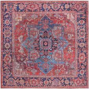 Washable Rust Red 7' 10 x 7' 10 Maahru Square Area Rug Easy to Clean Stain Resistant & Durable Polyester Chenille Carpet for Living, Dining, Bedrooms, Kitchen for Sale at Rug Engine