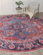Washable Rust Red 10' 6 x 10' 6 Maahru Round Area Rug Easy to Clean Stain Resistant & Durable Polyester Chenille Carpet for Living, Dining, Bedrooms, Kitchen for Sale at Rug Engine
