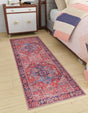 Washable Rust Red 2' x 6' 1 Maahru Runner Area Rug Easy to Clean Stain Resistant & Durable Polyester Chenille Carpet for Living, Dining, Bedrooms, Kitchen for Sale at Rug Engine