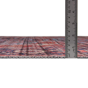 Washable Rust Red 2' x 8' Maahru Runner Area Rug Easy to Clean Stain Resistant & Durable Polyester Chenille Carpet for Living, Dining, Bedrooms, Kitchen for Sale at Rug Engine
