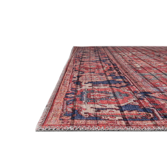 Washable Rust Red 2' x 4' 1 Maahru Runner Area Rug Easy to Clean Stain Resistant & Durable Polyester Chenille Carpet for Living, Dining, Bedrooms, Kitchen for Sale at Rug Engine