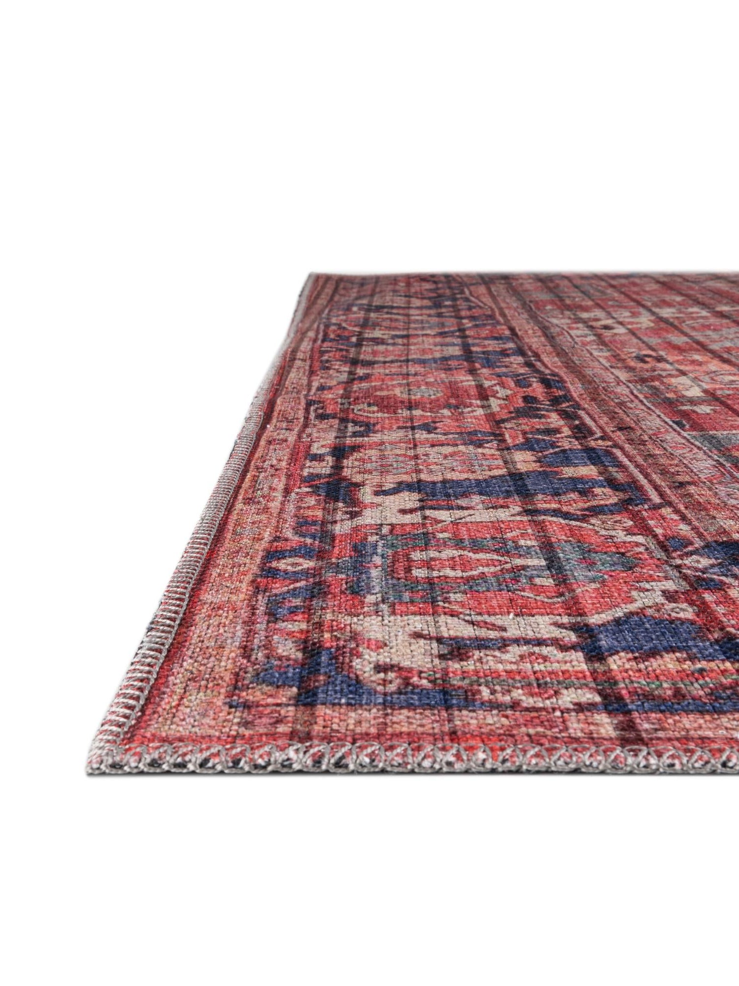 Washable Rust Red 2' 7 x 13' 1 Maahru Runner Area Rug Easy to Clean Stain Resistant & Durable Polyester Chenille Carpet for Living, Dining, Bedrooms, Kitchen for Sale at Rug Engine