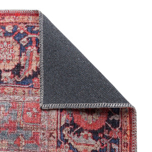 Washable Rust Red 2' x 4' 1 Maahru Runner Area Rug Easy to Clean Stain Resistant & Durable Polyester Chenille Carpet for Living, Dining, Bedrooms, Kitchen for Sale at Rug Engine