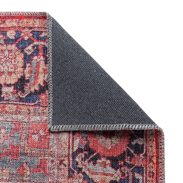 Rust Red 3' x 13' Maahru Washable Runner Rug