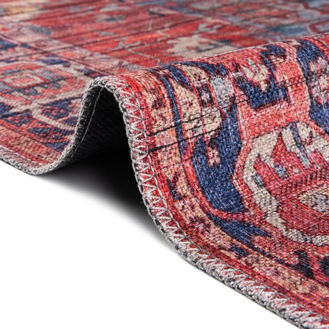 Rust Red 3' x 13' Maahru Washable Runner Rug