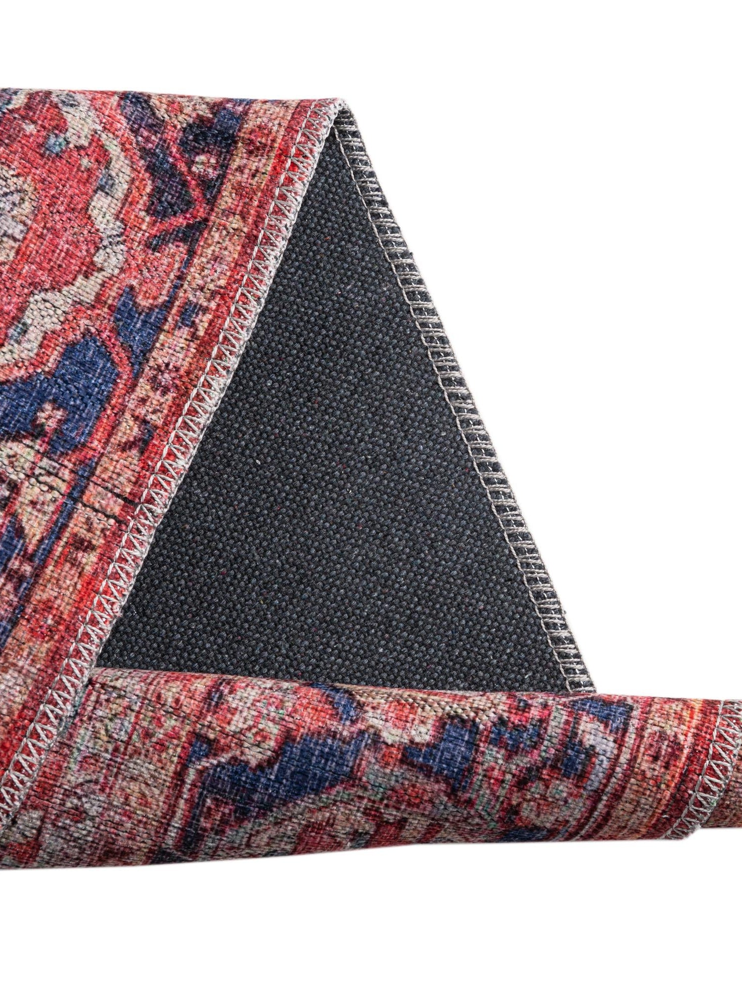 Washable Rust Red 2' x 10' Maahru Runner Area Rug Easy to Clean Stain Resistant & Durable Polyester Chenille Carpet for Living, Dining, Bedrooms, Kitchen for Sale at Rug Engine