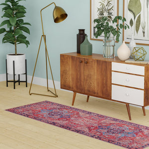 Rust Red 3' x 13' Maahru Washable Runner Rug