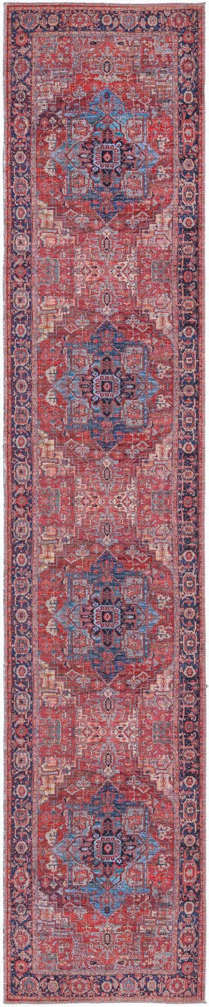 Rust Red 3' x 13' Maahru Washable Runner Rug