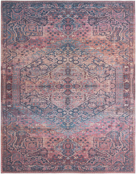 Antique Rust Red 10' 6 x 13' Maahru Washable Rectangle Rug
