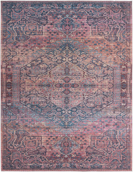 Antique Rust Red 9' 2 x 12' Maahru Washable Rectangle Rug