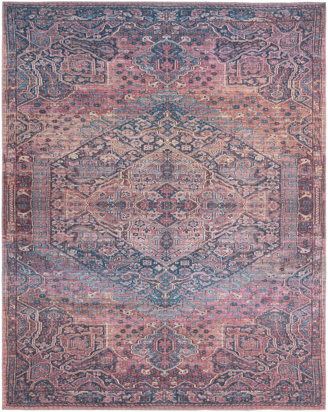 Washable Antique Rust Red 7' 10 x 10' Maahru Rectangle Area Rug Easy to Clean Stain Resistant & Durable Polyester Chenille Carpet for Living, Dining, Bedrooms, Kitchen for Sale at Rug Engine