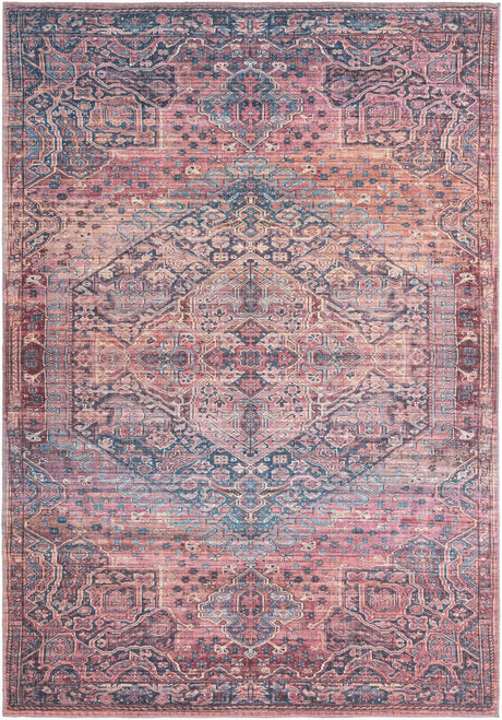 Antique Rust Red 7' 3 x 10' Maahru Washable Rectangle Rug
