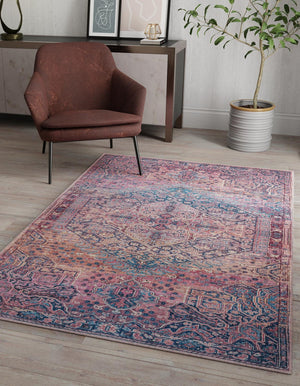 Washable Antique Rust Red 10' 6 x 13' 1 Maahru Rectangle Area Rug Easy to Clean Stain Resistant & Durable Polyester Chenille Carpet for Living, Dining, Bedrooms, Kitchen for Sale at Rug Engine
