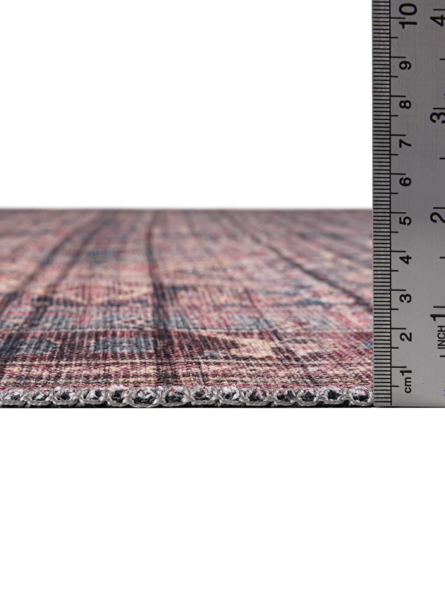 Washable Antique Rust Red 6' 1 x 9' Maahru Rectangle Area Rug Easy to Clean Stain Resistant & Durable Polyester Chenille Carpet for Living, Dining, Bedrooms, Kitchen for Sale at Rug Engine