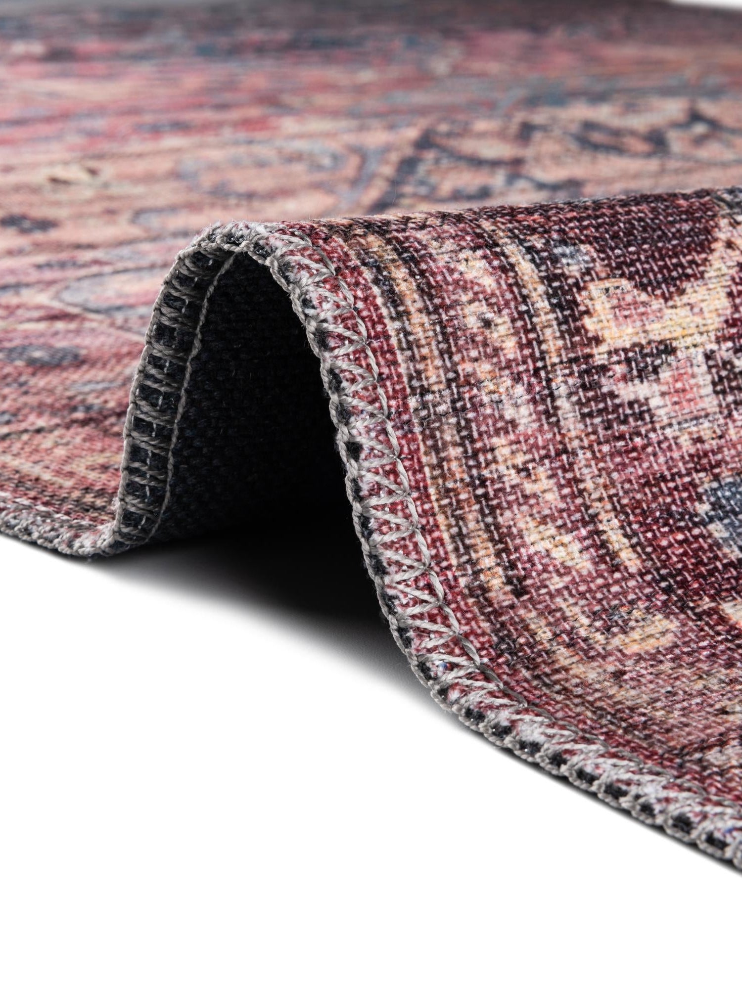 Washable Antique Rust Red 7' 10 x 10' Maahru Rectangle Area Rug Easy to Clean Stain Resistant & Durable Polyester Chenille Carpet for Living, Dining, Bedrooms, Kitchen for Sale at Rug Engine