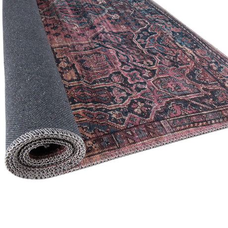 Washable Antique Rust Red 10' 6 x 13' 1 Maahru Rectangle Area Rug Easy to Clean Stain Resistant & Durable Polyester Chenille Carpet for Living, Dining, Bedrooms, Kitchen for Sale at Rug Engine