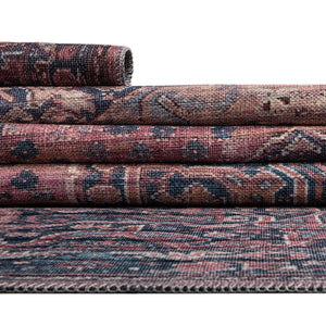 Washable Antique Rust Red 7' 10 x 10' Maahru Rectangle Area Rug Easy to Clean Stain Resistant & Durable Polyester Chenille Carpet for Living, Dining, Bedrooms, Kitchen for Sale at Rug Engine