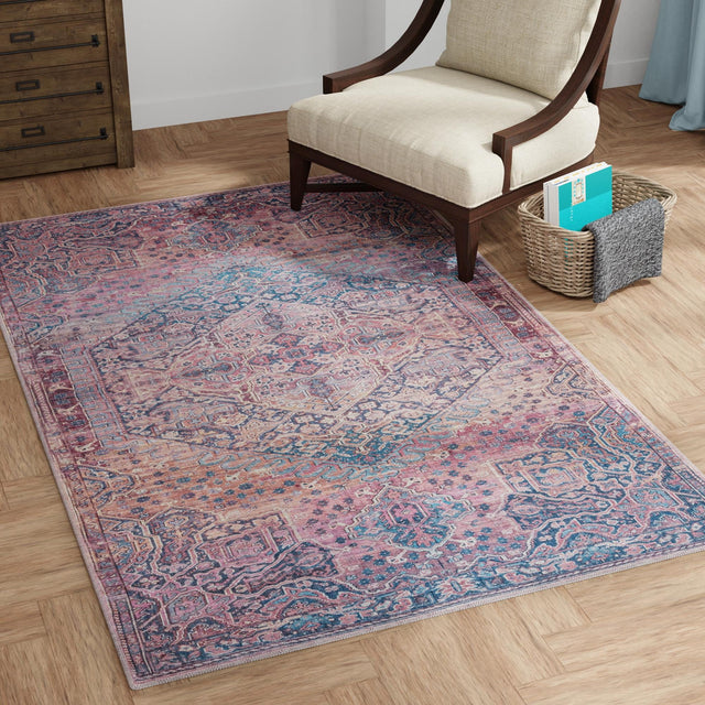 Washable Antique Rust Red 10' 6 x 13' 1 Maahru Rectangle Area Rug Easy to Clean Stain Resistant & Durable Polyester Chenille Carpet for Living, Dining, Bedrooms, Kitchen for Sale at Rug Engine