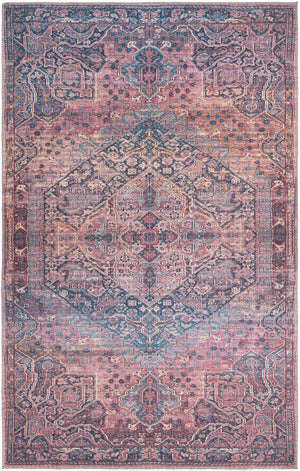 Washable Antique Rust Red 5' 3 x 8' Maahru Rectangle Area Rug Easy to Clean Stain Resistant & Durable Polyester Chenille Carpet for Living, Dining, Bedrooms, Kitchen for Sale at Rug Engine