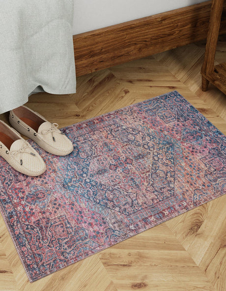Washable Antique Rust Red 7' 3 x 10' Maahru Rectangle Area Rug Easy to Clean Stain Resistant & Durable Polyester Chenille Carpet for Living, Dining, Bedrooms, Kitchen for Sale at Rug Engine