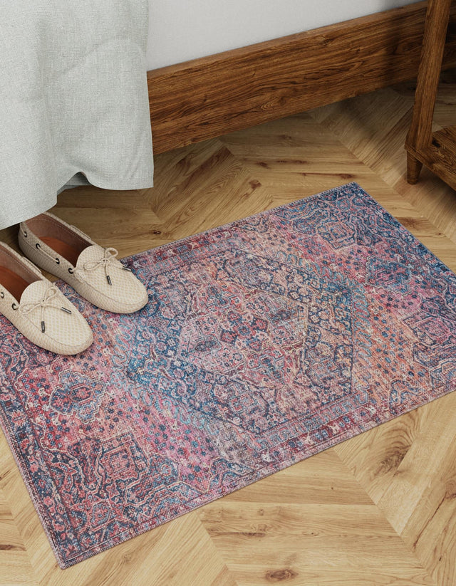 Washable Antique Rust Red 7' 10 x 10' Maahru Rectangle Area Rug Easy to Clean Stain Resistant & Durable Polyester Chenille Carpet for Living, Dining, Bedrooms, Kitchen for Sale at Rug Engine