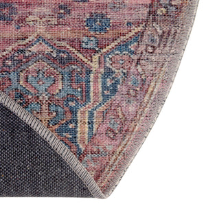 Washable Antique Rust Red 5' 3 x 8' Maahru Oval Area Rug Easy to Clean Stain Resistant & Durable Polyester Chenille Carpet for Living, Dining, Bedrooms, Kitchen for Sale at Rug Engine