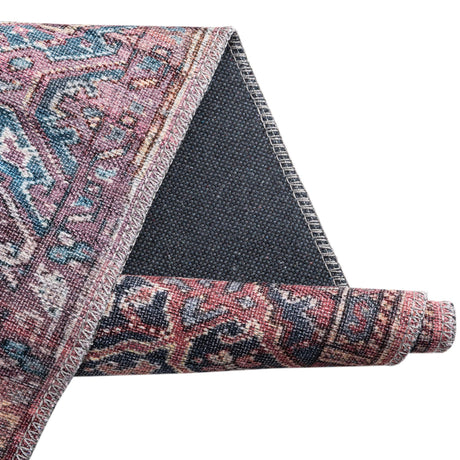 Washable Antique Rust Red 4' 1 x 6' 1 Maahru Oval Area Rug Easy to Clean Stain Resistant & Durable Polyester Chenille Carpet for Living, Dining, Bedrooms, Kitchen for Sale at Rug Engine