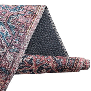 Washable Antique Rust Red 5' 3 x 8' Maahru Oval Area Rug Easy to Clean Stain Resistant & Durable Polyester Chenille Carpet for Living, Dining, Bedrooms, Kitchen for Sale at Rug Engine