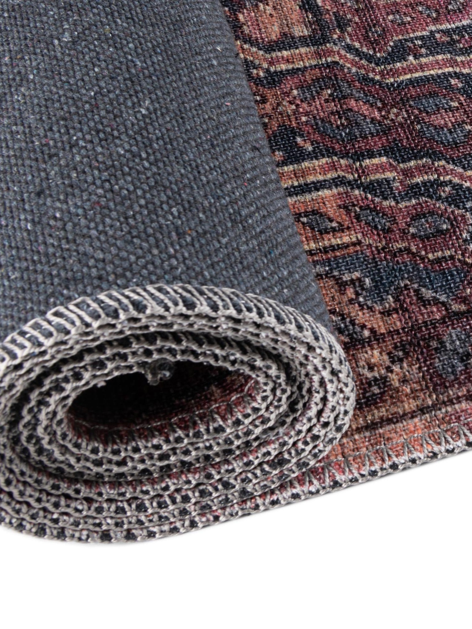 Washable Antique Rust Red 5' 3 x 8' Maahru Oval Area Rug Easy to Clean Stain Resistant & Durable Polyester Chenille Carpet for Living, Dining, Bedrooms, Kitchen for Sale at Rug Engine