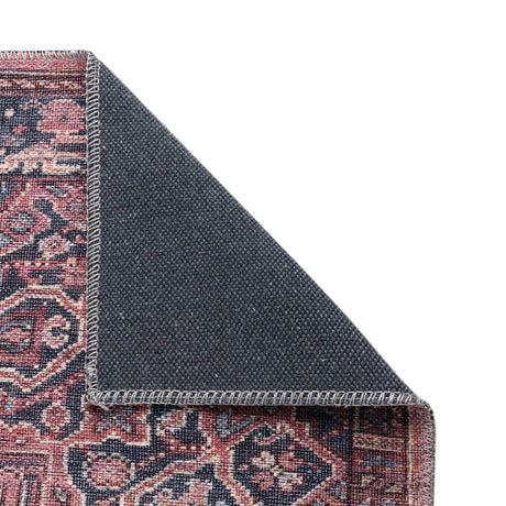 Washable Antique Rust Red 5' 3 x 5' 3 Maahru Square Area Rug Easy to Clean Stain Resistant & Durable Polyester Chenille Carpet for Living, Dining, Bedrooms, Kitchen for Sale at Rug Engine