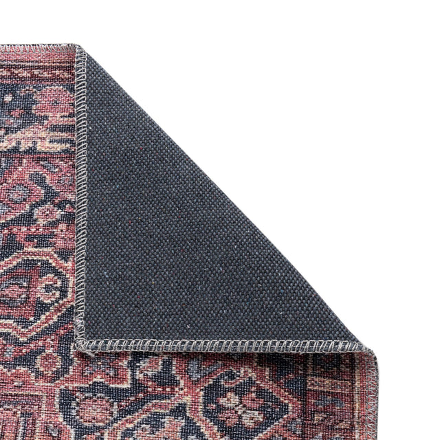 Washable Antique Rust Red 5' 3 x 5' 3 Maahru Square Area Rug Easy to Clean Stain Resistant & Durable Polyester Chenille Carpet for Living, Dining, Bedrooms, Kitchen for Sale at Rug Engine