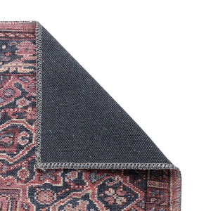 Washable Antique Rust Red 3' 3 x 3' 3 Maahru Square Area Rug Easy to Clean Stain Resistant & Durable Polyester Chenille Carpet for Living, Dining, Bedrooms, Kitchen for Sale at Rug Engine