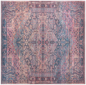 Washable Antique Rust Red 7' 3 x 7' 3 Maahru Square Area Rug Easy to Clean Stain Resistant & Durable Polyester Chenille Carpet for Living, Dining, Bedrooms, Kitchen for Sale at Rug Engine