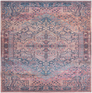 Washable Antique Rust Red 7' 10 x 7' 10 Maahru Square Area Rug Easy to Clean Stain Resistant & Durable Polyester Chenille Carpet for Living, Dining, Bedrooms, Kitchen for Sale at Rug Engine