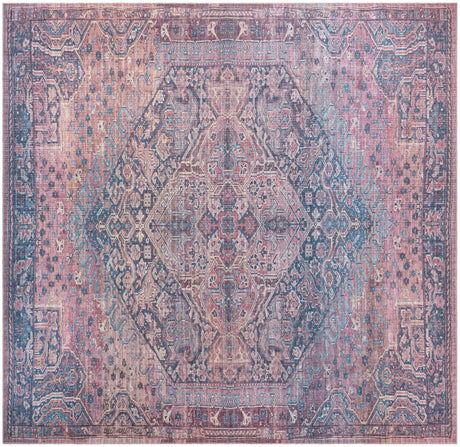 Washable Antique Rust Red 10' 6 x 10' 6 Maahru Square Area Rug Easy to Clean Stain Resistant & Durable Polyester Chenille Carpet for Living, Dining, Bedrooms, Kitchen for Sale at Rug Engine