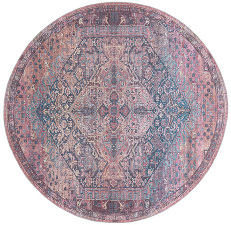 Antique Rust Red 10' 6 x 10' 6 Maahru Washable Round Rug