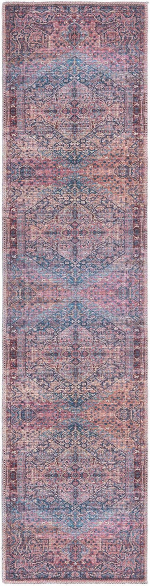 Washable Antique Rust Red 2' x 8' Maahru Runner Area Rug Easy to Clean Stain Resistant & Durable Polyester Chenille Carpet for Living, Dining, Bedrooms, Kitchen for Sale at Rug Engine