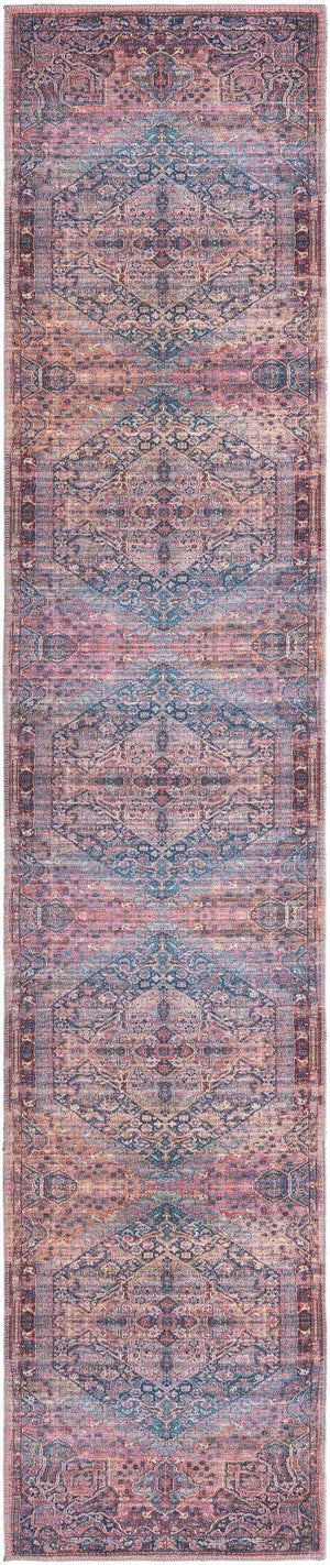 Washable Antique Rust Red 2' 7 x 13' 1 Maahru Runner Area Rug Easy to Clean Stain Resistant & Durable Polyester Chenille Carpet for Living, Dining, Bedrooms, Kitchen for Sale at Rug Engine