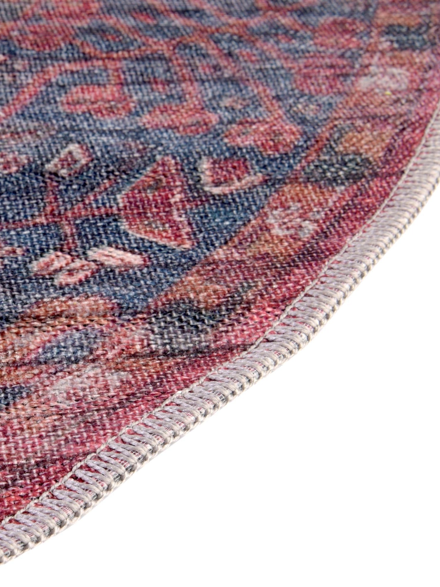 Washable Antique Red 5' 3 x 8' Maahru Oval Area Rug Easy to Clean Stain Resistant & Durable Polyester Chenille Carpet for Living, Dining, Bedrooms, Kitchen for Sale at Rug Engine