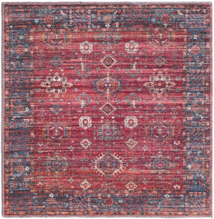 Washable Antique Red 3' 3 x 3' 3 Maahru Square Area Rug Easy to Clean Stain Resistant & Durable Polyester Chenille Carpet for Living, Dining, Bedrooms, Kitchen for Sale at Rug Engine
