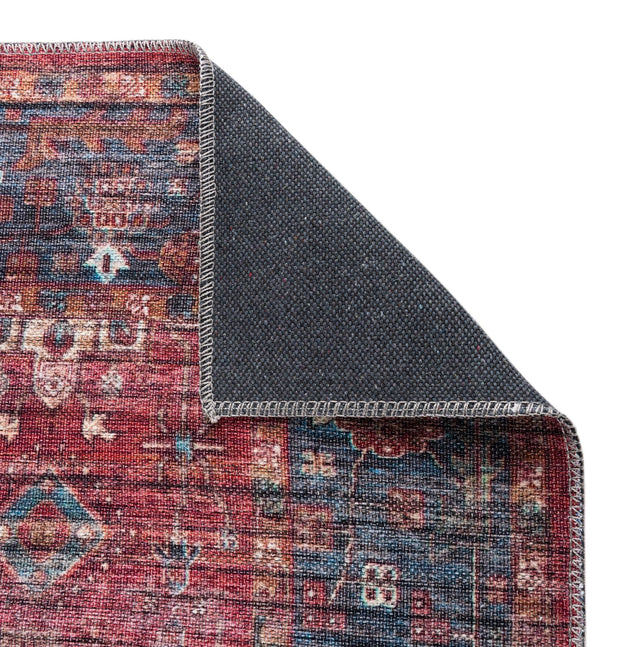 Antique Red 8' x 8' Maahru Washable Square Rug