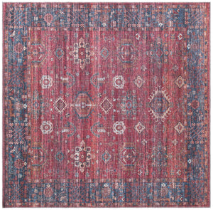 Washable Antique Red 7' 3 x 7' 3 Maahru Square Area Rug Easy to Clean Stain Resistant & Durable Polyester Chenille Carpet for Living, Dining, Bedrooms, Kitchen for Sale at Rug Engine